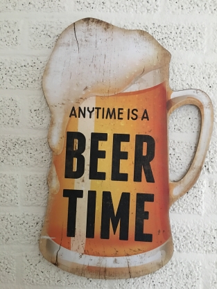 Wandbord bierpul met tekst: 